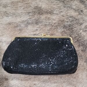 Vtg. Whiting & Davis Black Mesh Clutch